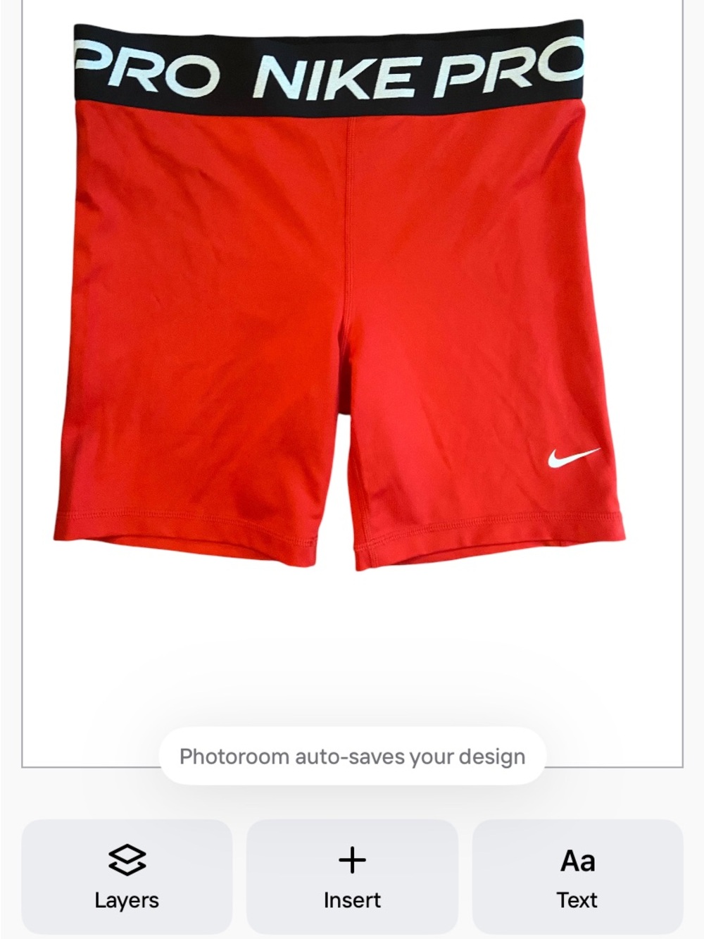 Girls Nike Red Pro Elastic-Waist Bike Shorts
